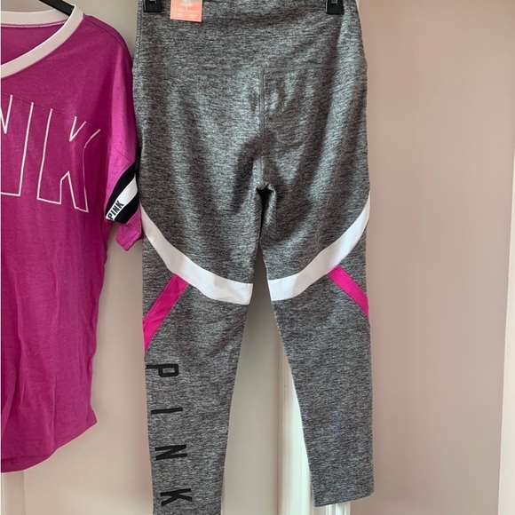 NEW VSPINK SS CAMPUS TEE W/HIGH WAISTED ANKLE LEGGINGS SET - Picture 7 of 13